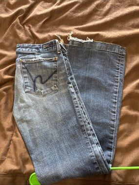 Citizens Of Humanity Light and Dark Blue Wide Leg Jeans 30 L